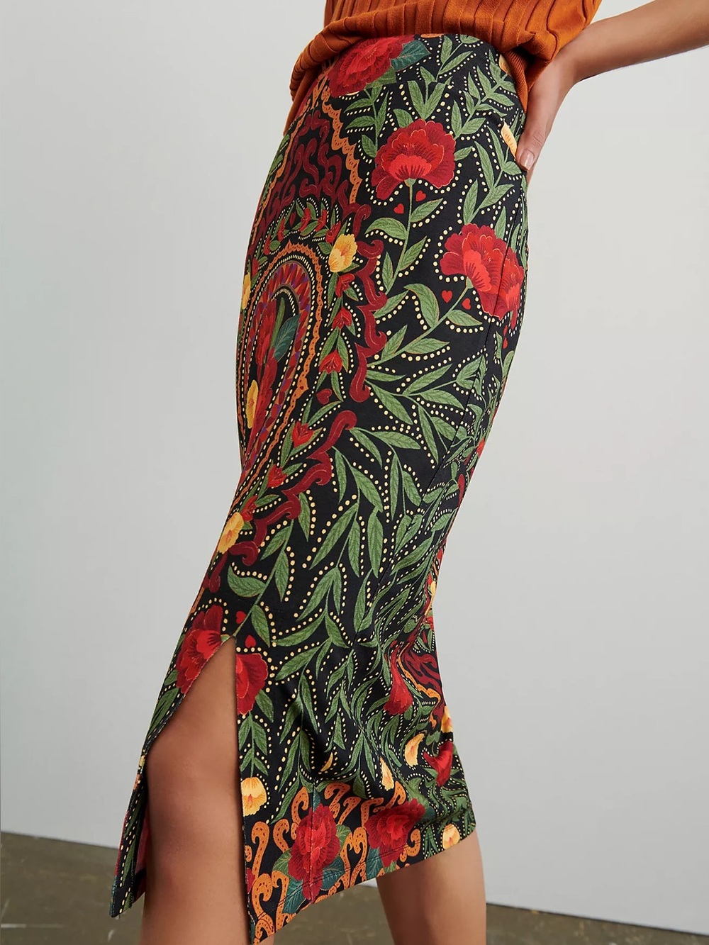 Farm Rio for Anthropologie - Naia Slim Midi Skirt - Picture 3 of 7